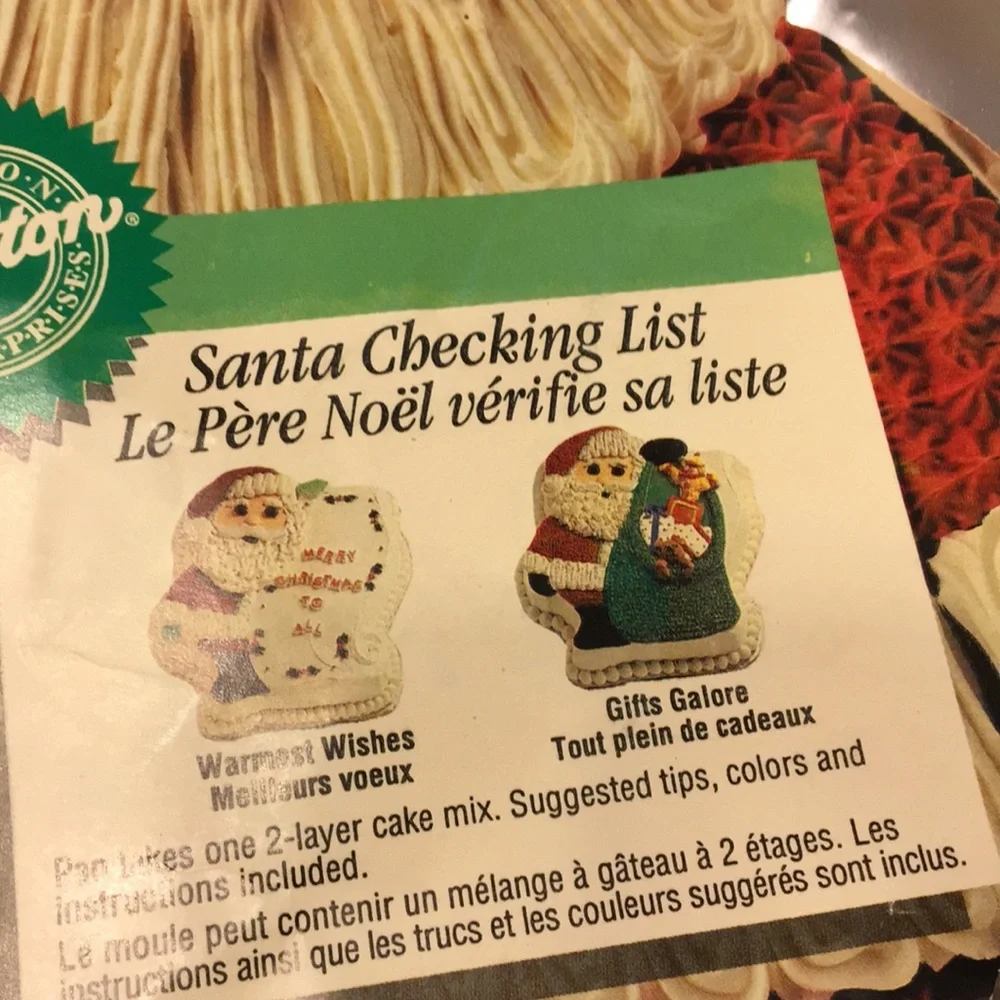 🎄Wilton Santa checking list cake pan